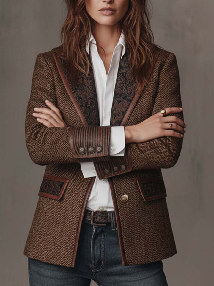 Gerda™ | Blazer met geprinte chevron-details