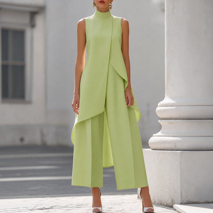 Saskia™ | Elegante mouwloze jurk met cape-detail