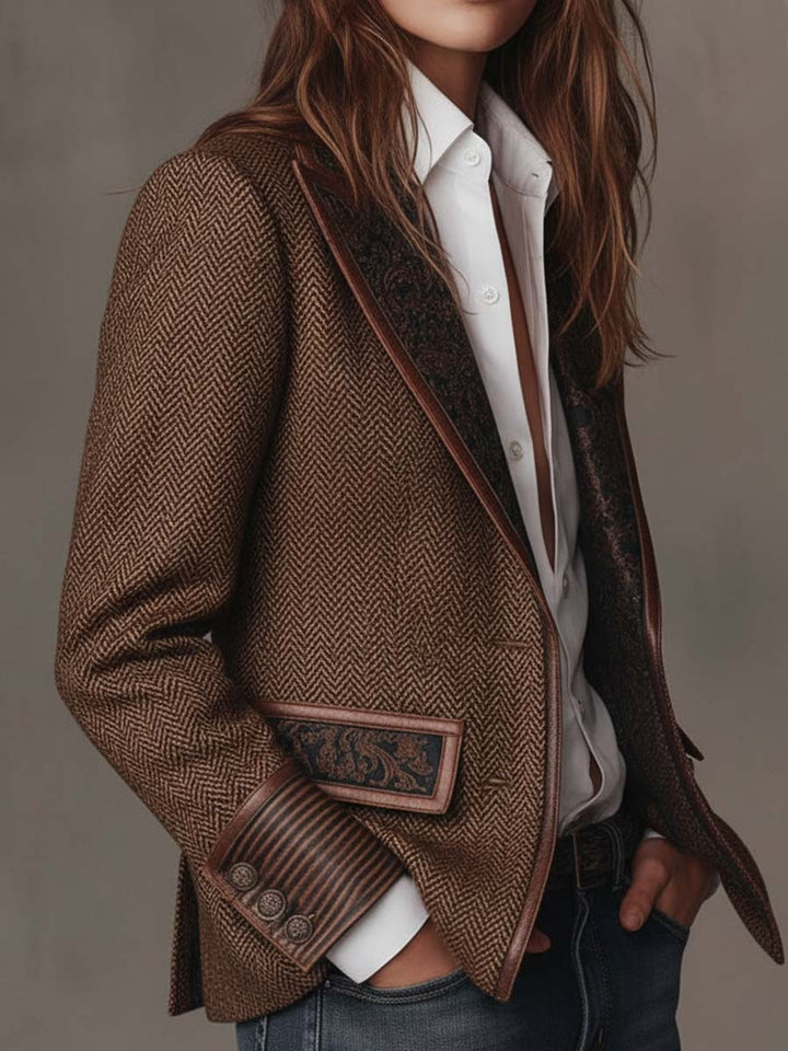 Gerda™ | Blazer met geprinte chevron-details