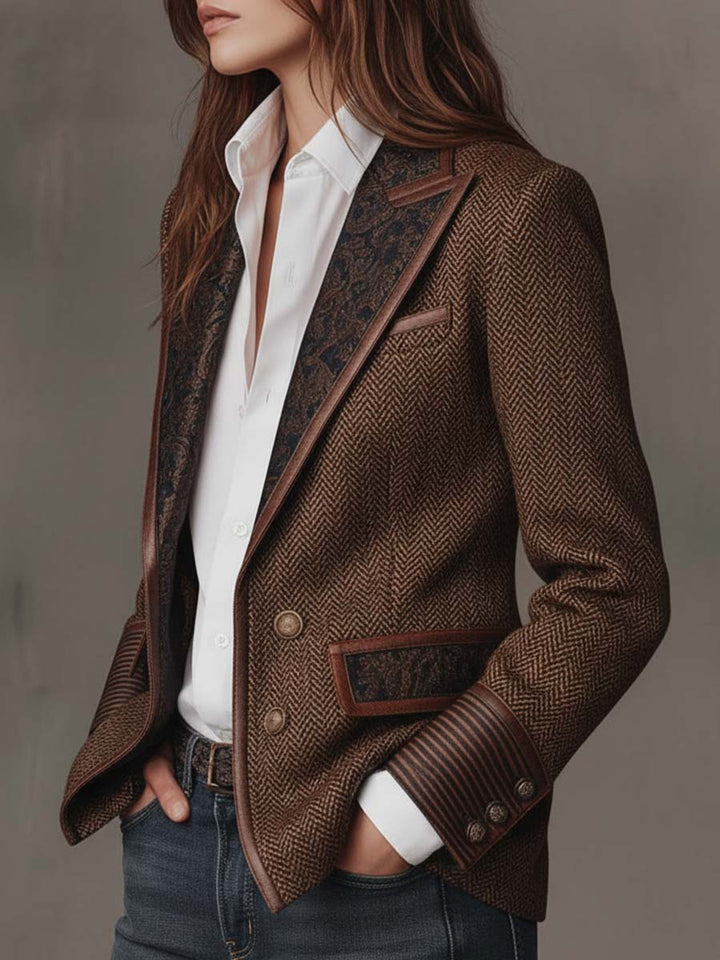 Gerda™ | Blazer met geprinte chevron-details
