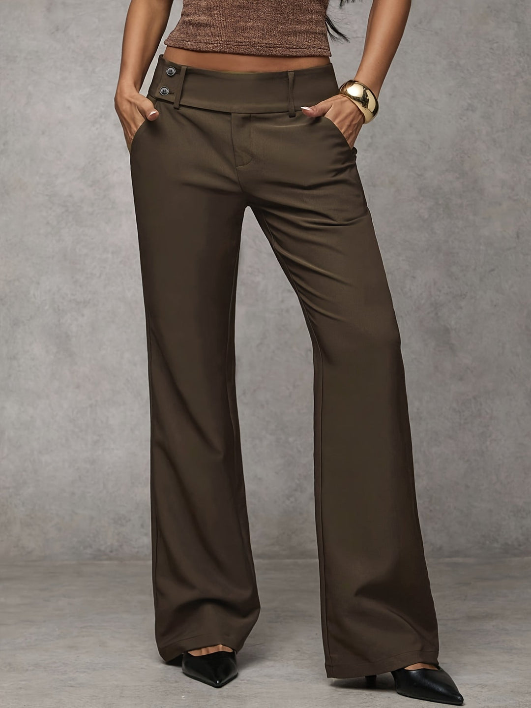Roos™ wijde broek – Bruin