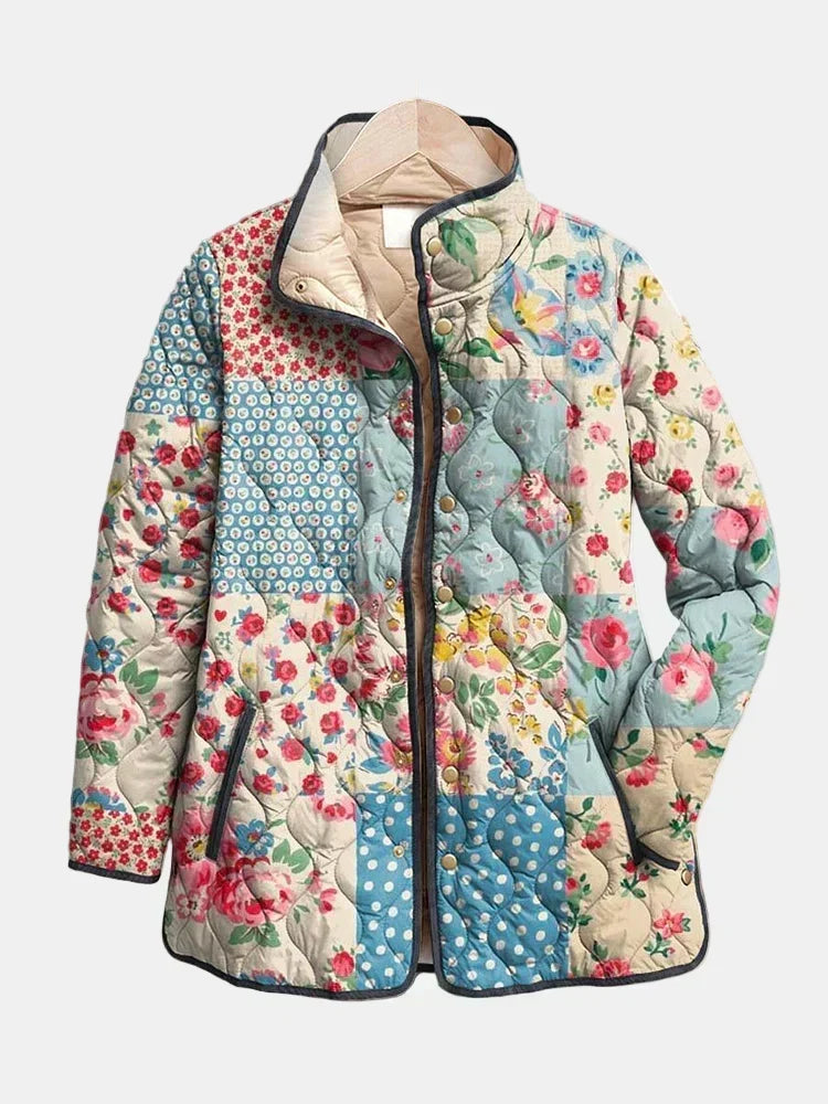Zarae | Charmante Bloemen Gequilt Jasje voor Dames
