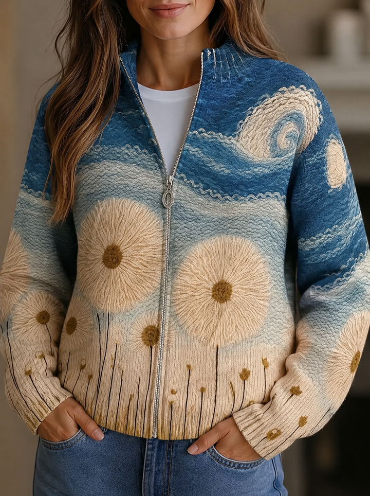 Elly™ | Vest met paardenbloemenweide