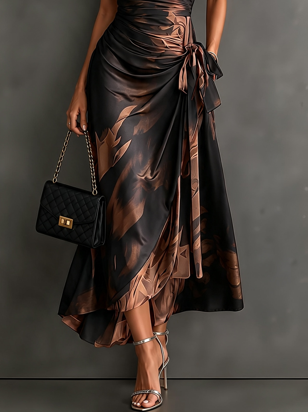 Lidewij™ | Maxi-wikkeljurk met abstracte print