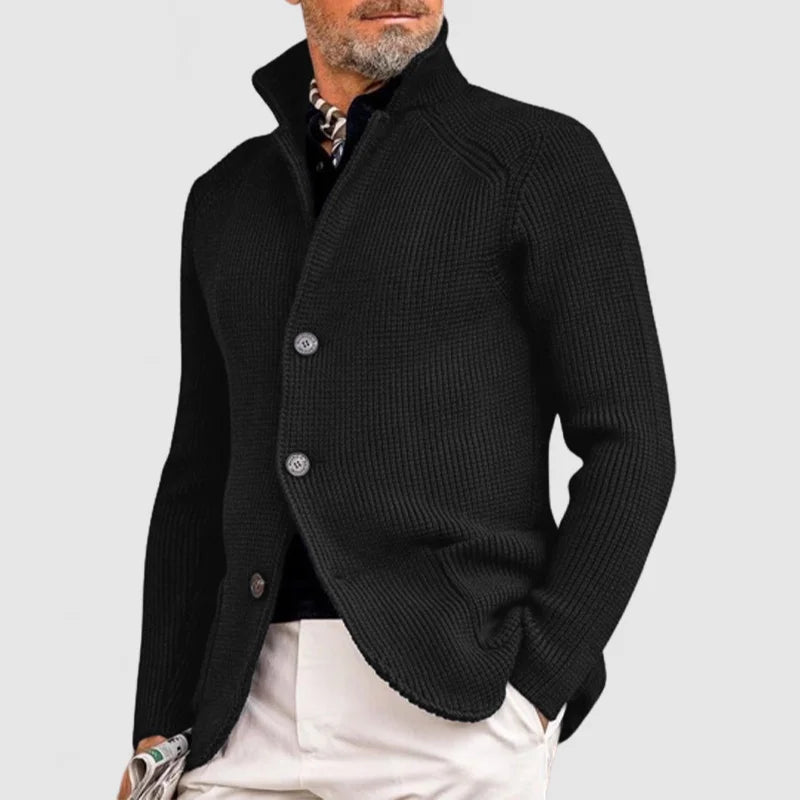 Pieter™ klassiek gebreid vest voor heren – Zwart