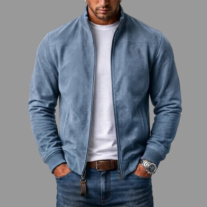 Koen™ suède bomberjack voor heren – Blauw
