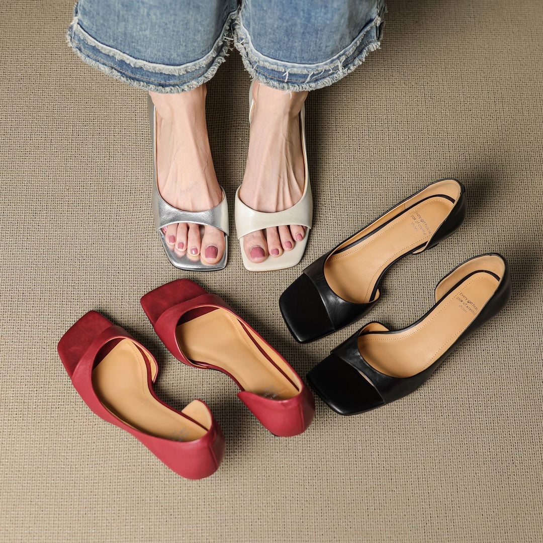 Celin | Peep Toe Echt Leren Hakken