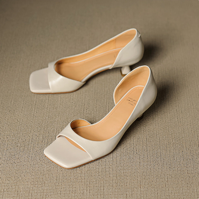 Celin | Peep Toe Echt Leren Hakken
