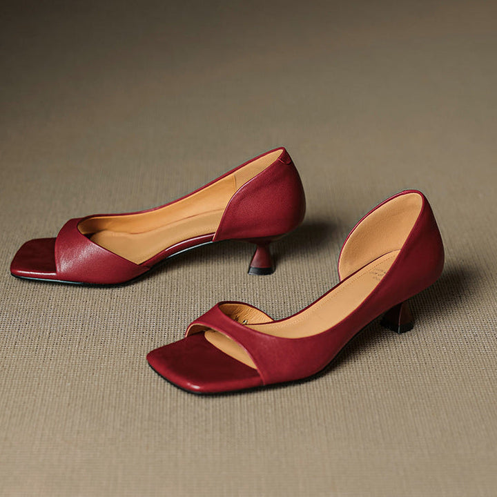 Celin | Peep Toe Echt Leren Hakken