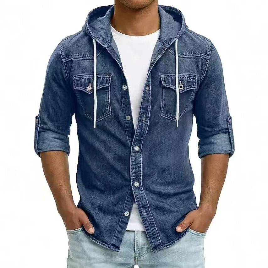 Thijs™ casual denim overhemd voor heren – Blauw