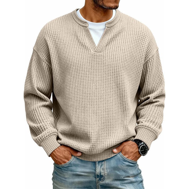 Maarten™ trui met wafelstructuur voor heren – Beige