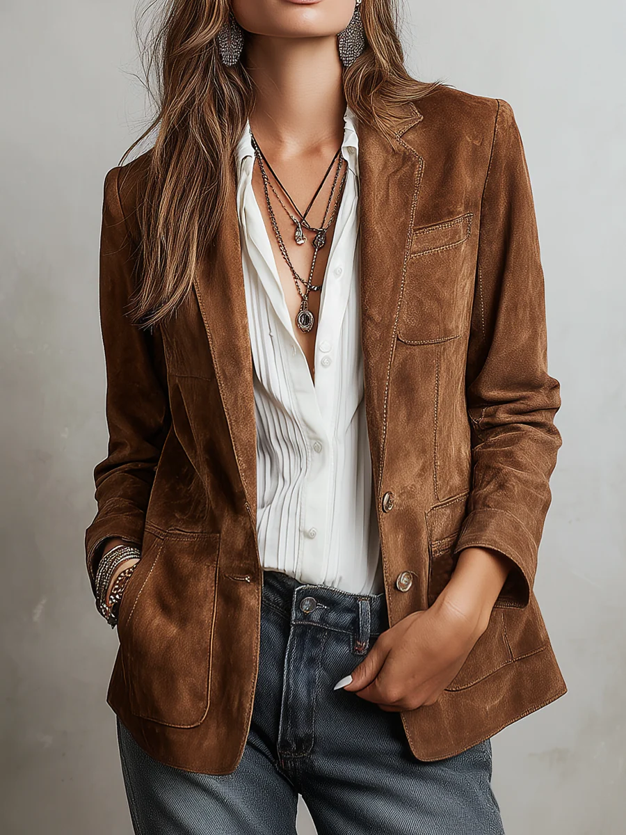 Marleen™ Vintage bruine blazer