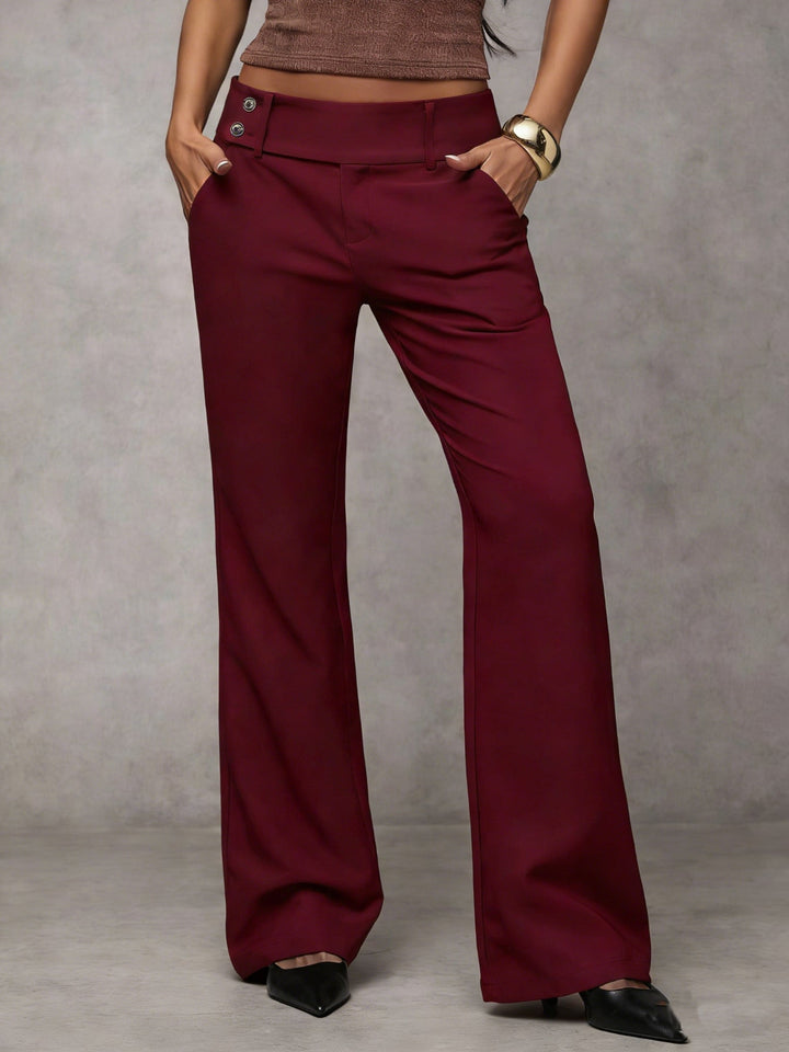 Roos™ wijde broek – Wijnrood