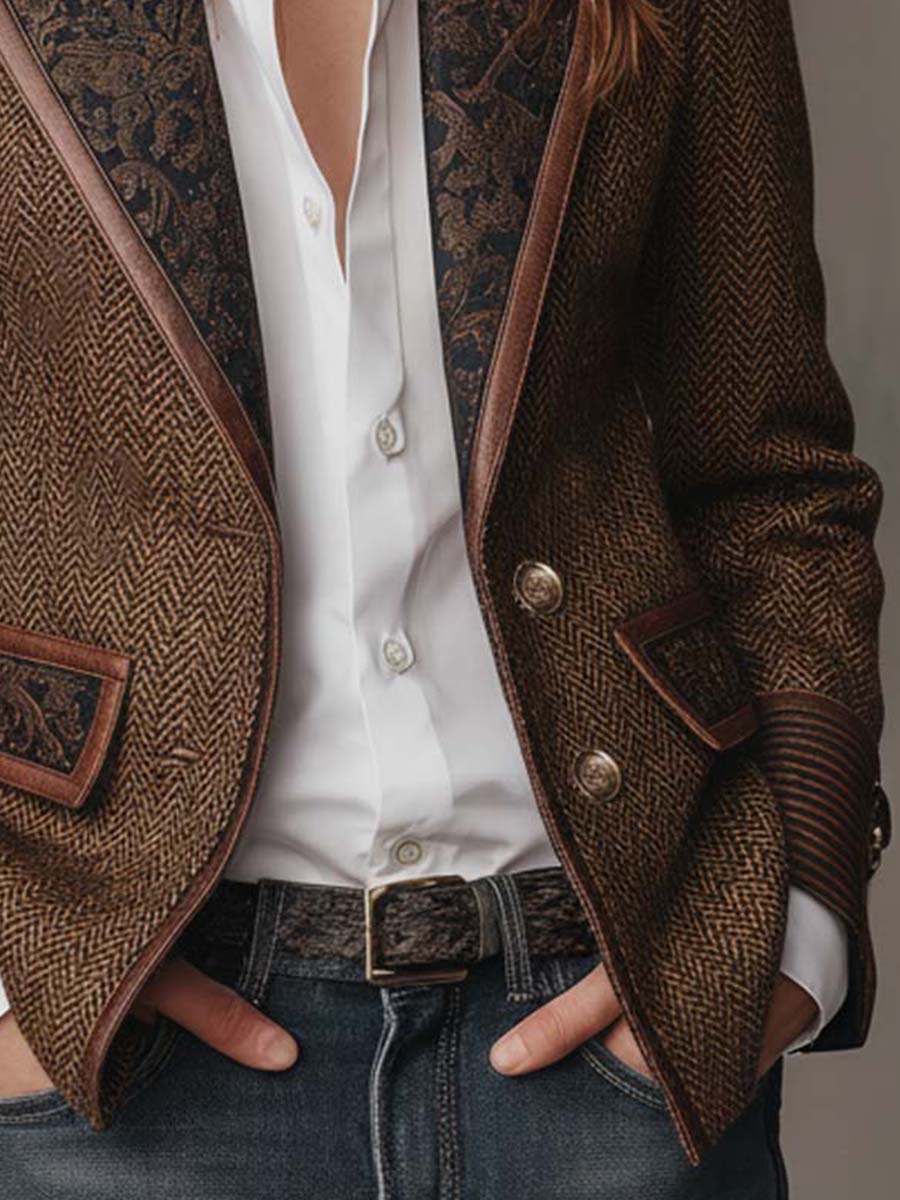 Gerda™ | Blazer met geprinte chevron-details