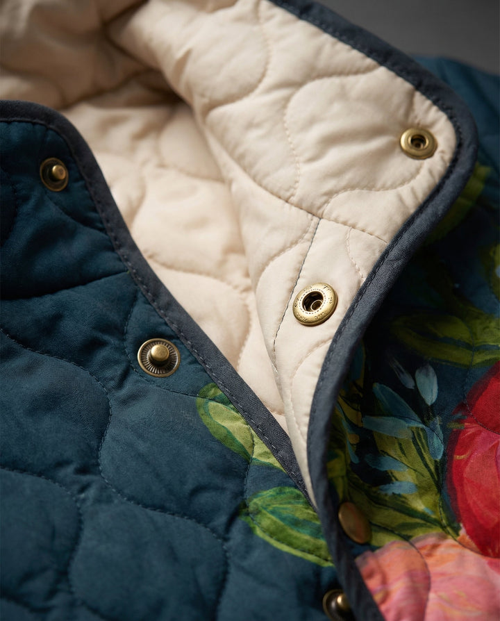 Amaya | Vintage Bloemenprint Gewatteerde Jas