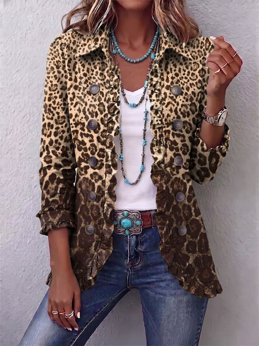 Dorien™ | Blazer met luipaardprint